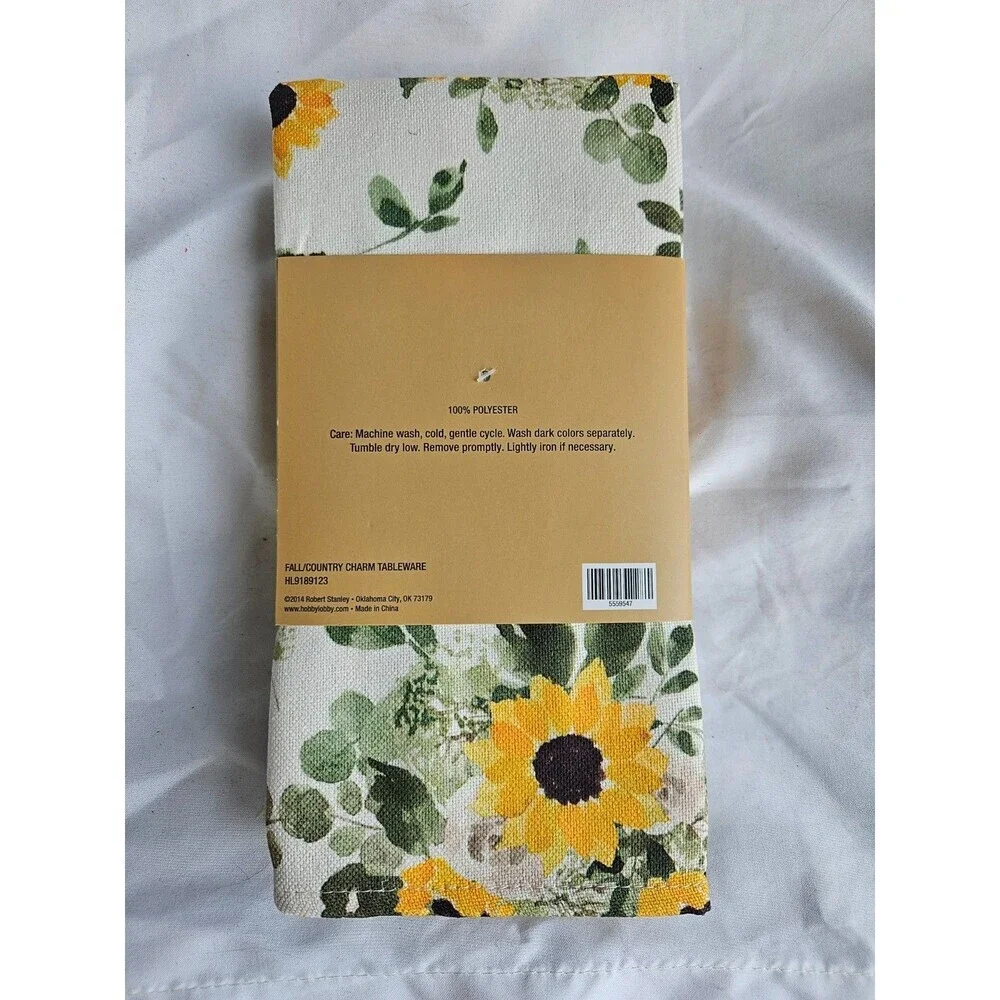 Robert Stanley Set Of 4 Napkins Sunflower Pattern Fall and‎ Thanksgiving Table